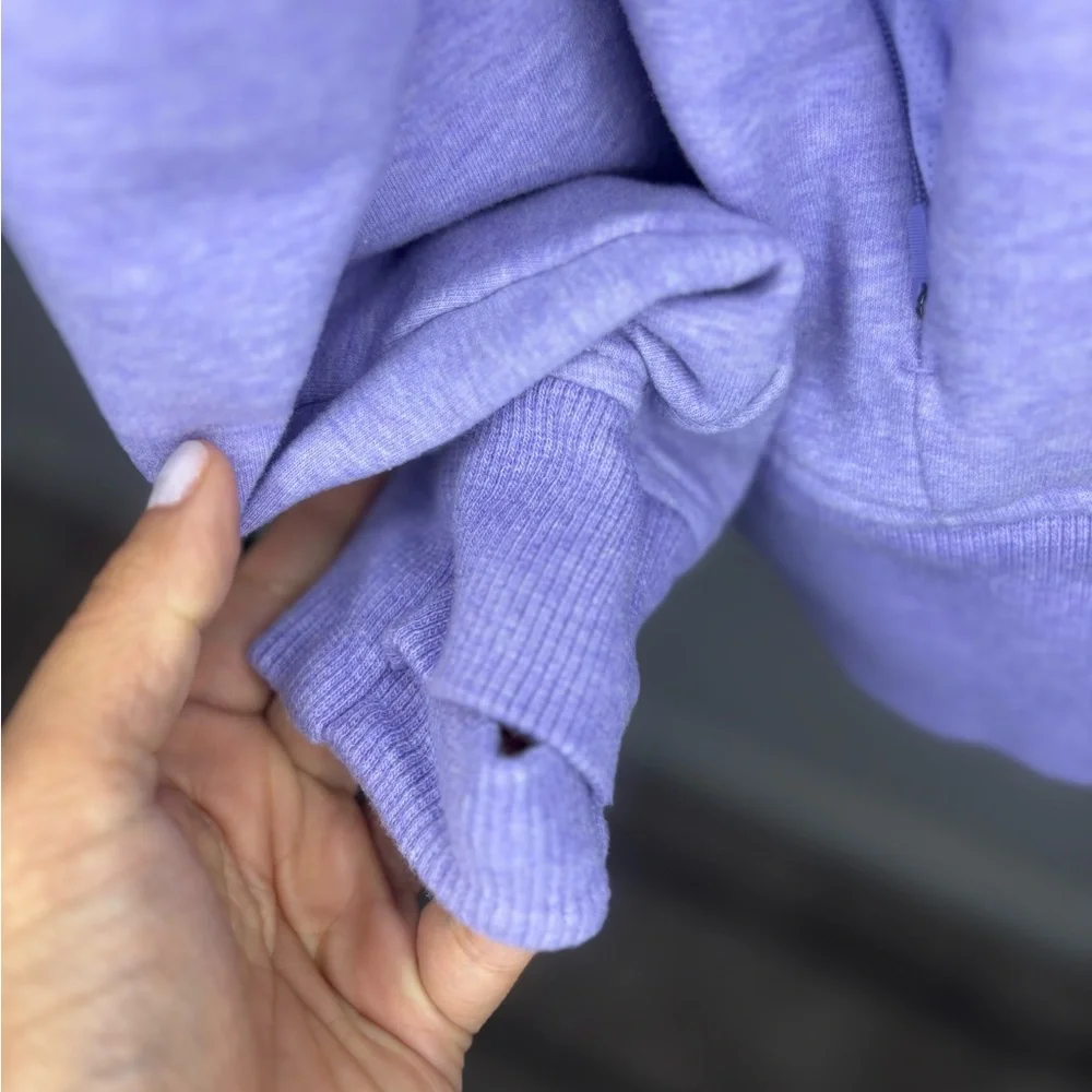 L.L. Bean Women’s Cozy Pullover, Quarter-Zip French Lilac Heather‎ Medium Petite